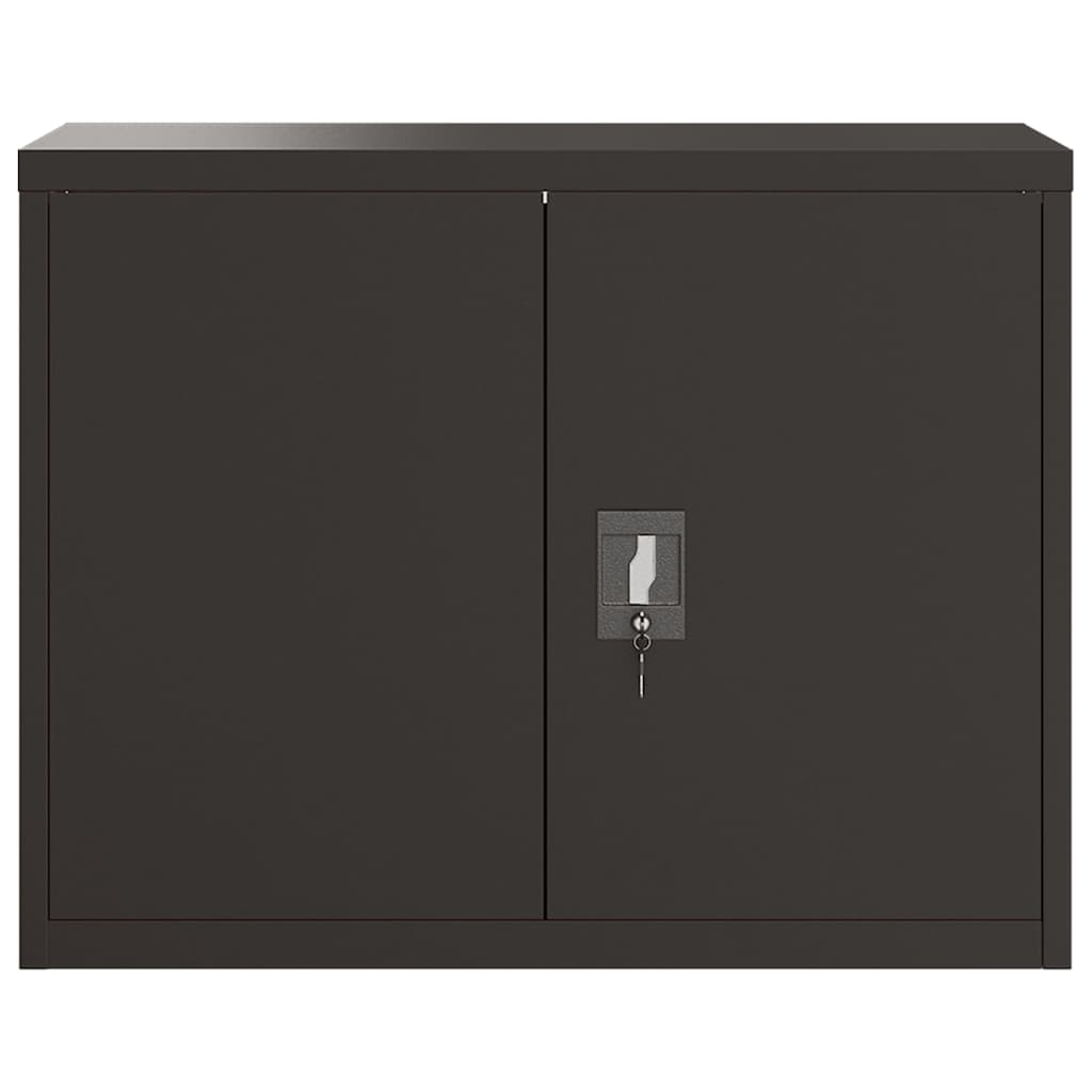 Aktenschrank mit 2 Türen Grau 90 cm Stahl