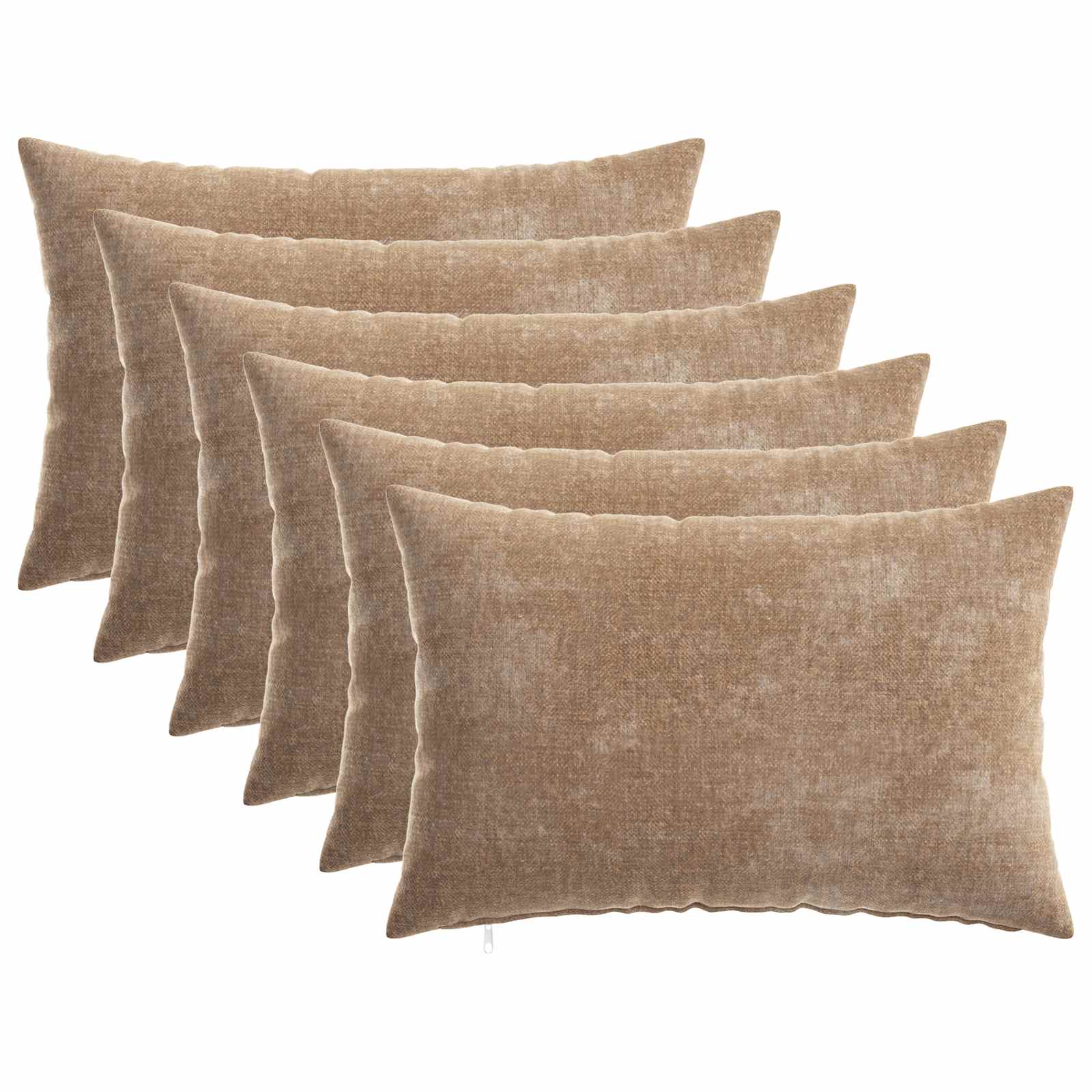 Kissenbezug 6 Stk. HEERLEN Dunkelgrau 30 x 30 cm Chenille-Stoff