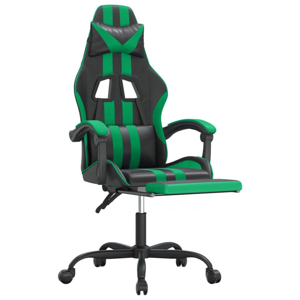 Gaming-Stuhl Drehbar Schwarz und Blau Kunstleder