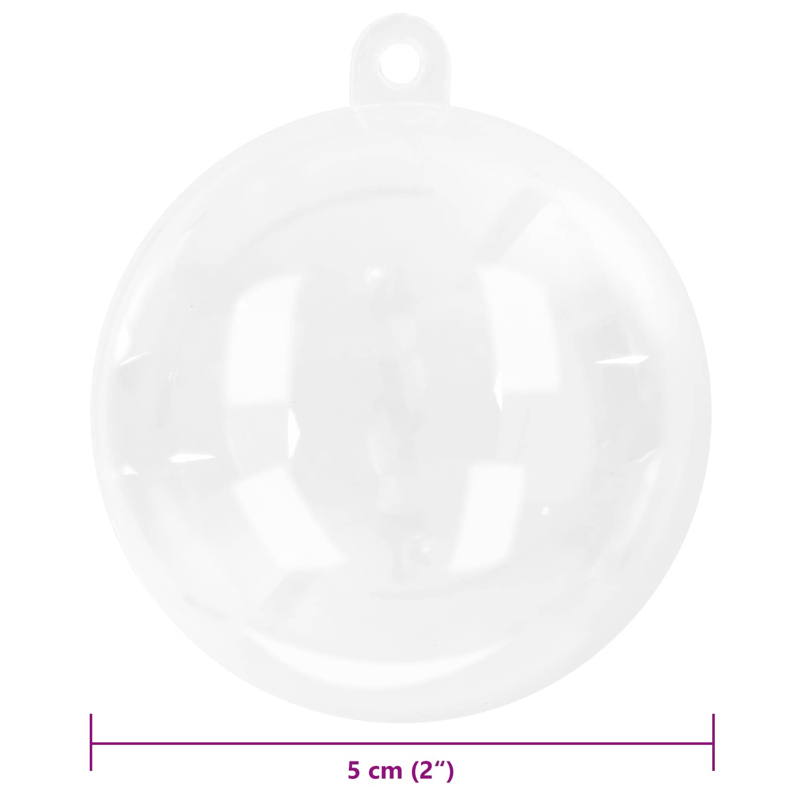 Weihnachtskugel-Set 50 pcs Transparent Ø 5 cm Kunststoff