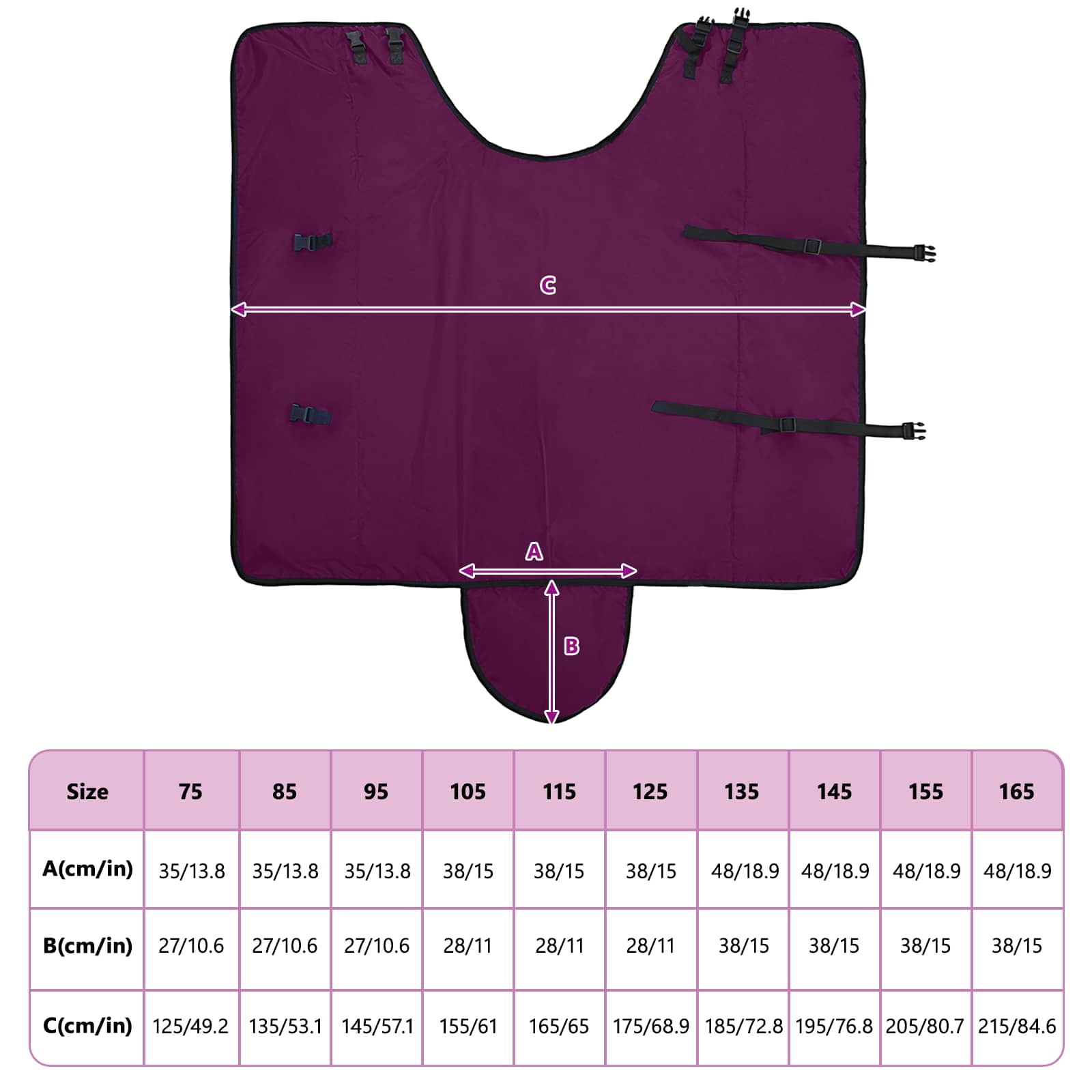 Pferdedecke Dunkelgrün und Schwarz 75 cm Polyester