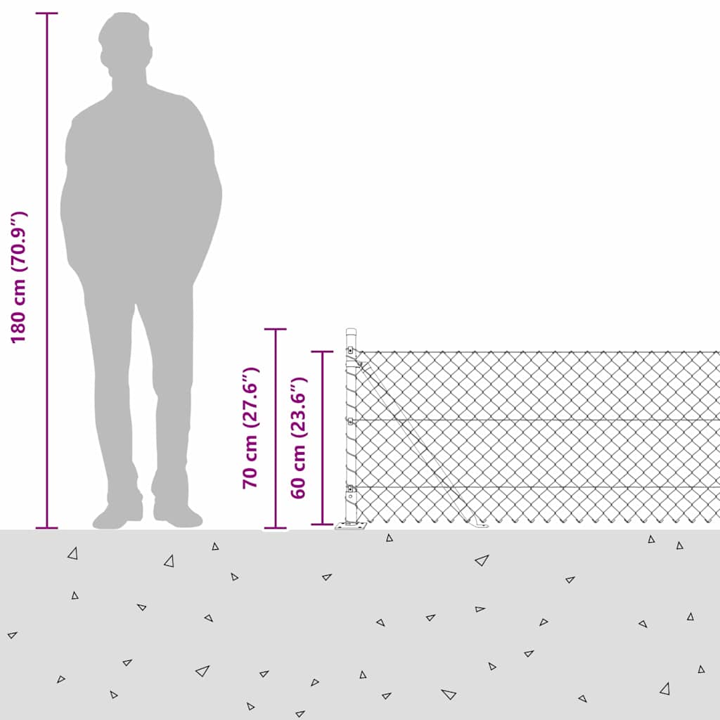 Outdoor Kettenglied-Zaun Erdfixierung 10 x 0,4 m Grün Netz