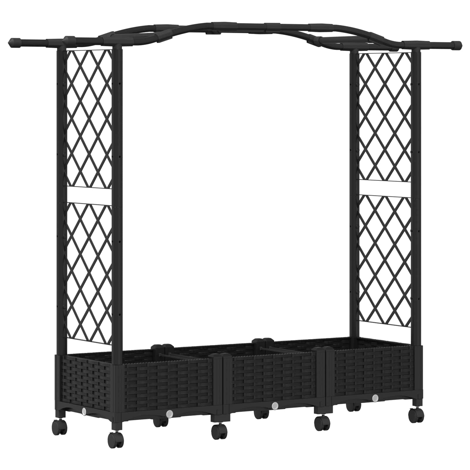 Hochbeet mit Rankgitter und Dach Braun 124 x 40 x 123 cm PP