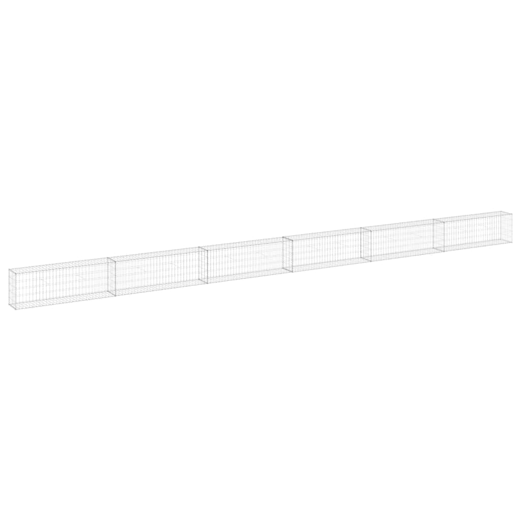 Gabionenwand mit Abdeckung Verzinkter Stahl 60x30x100 cm
