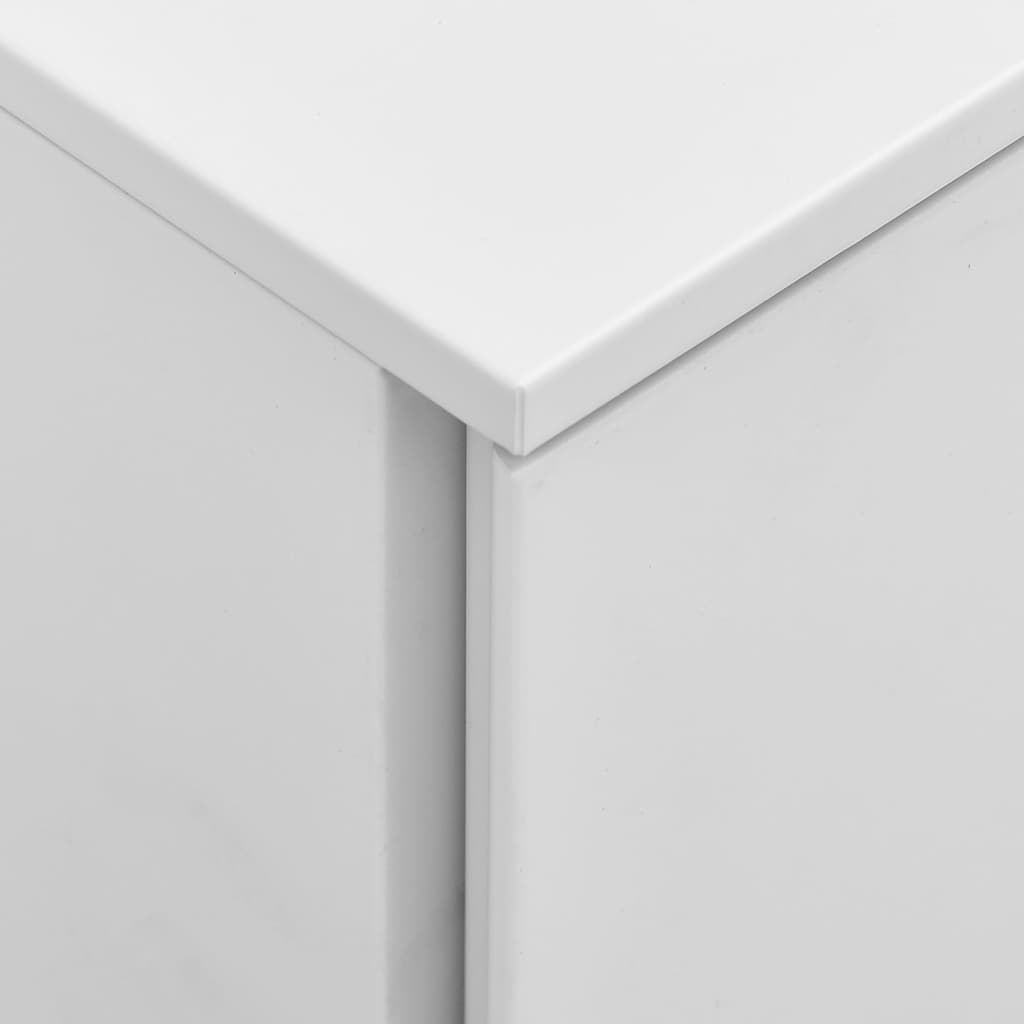 Aktenschrank mit Rollen Weiß 39x45x67 cm Stahl