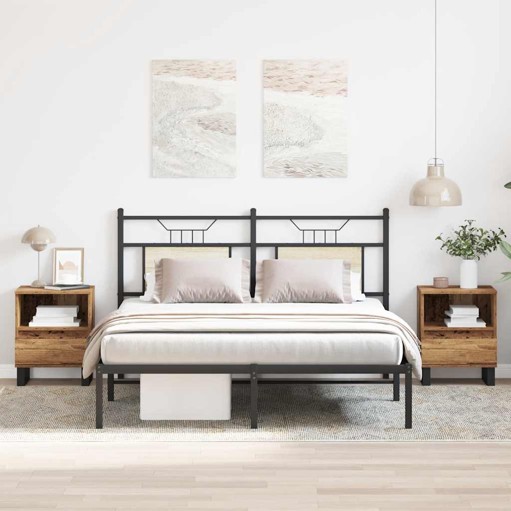 Bettschrank Schwarz Eichen-Optik 40 x 35 x 50 cm Holzwerkstoff