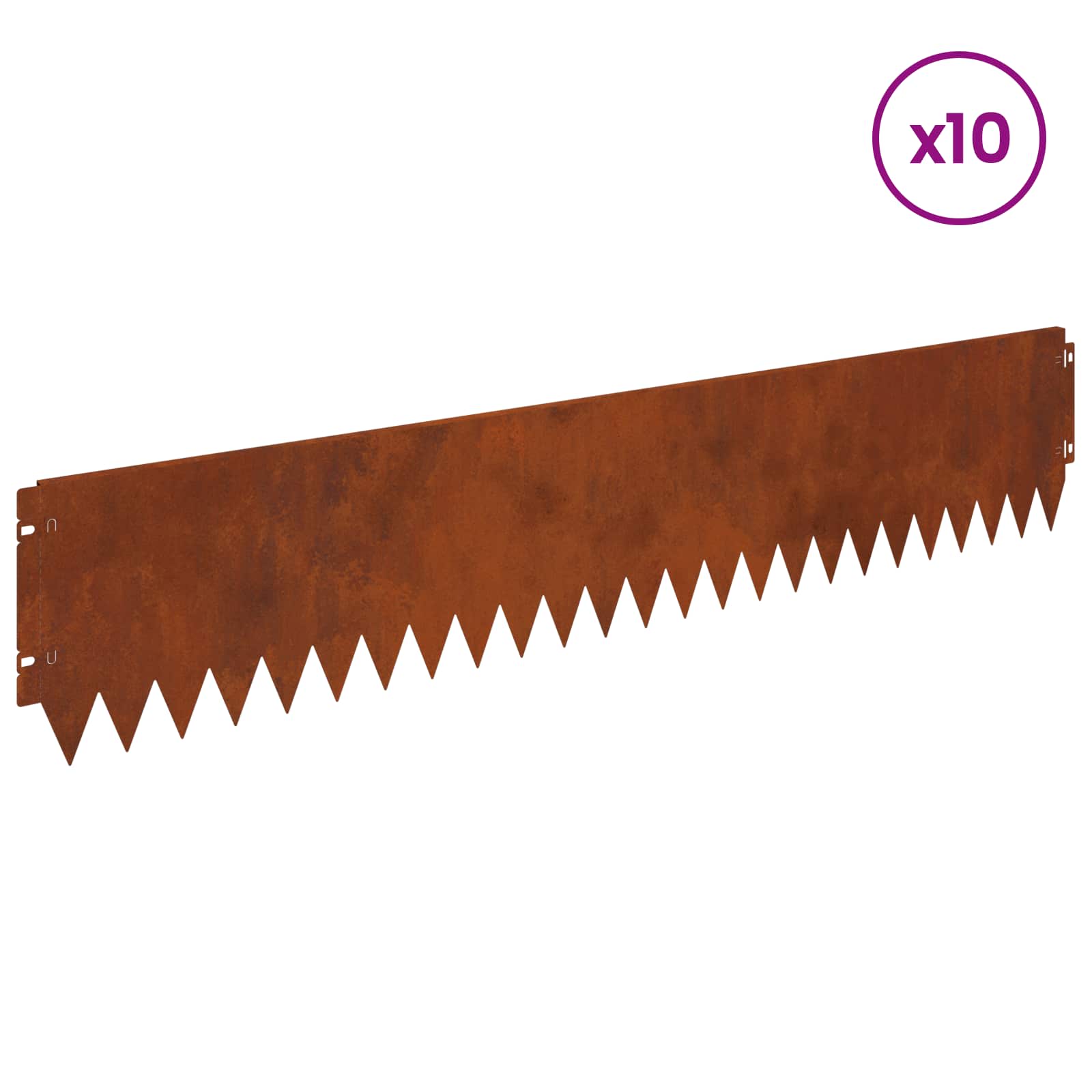 Raseneinfassung 10 pcs 103 x 10 cm Stahl Schwarz