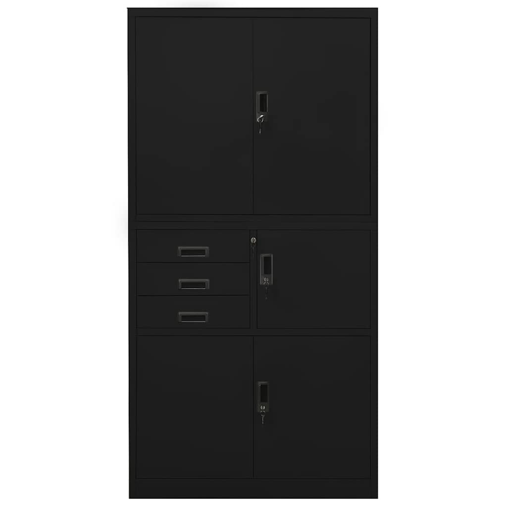 Büroschrank Weiß 90x40x180 cm Stahl