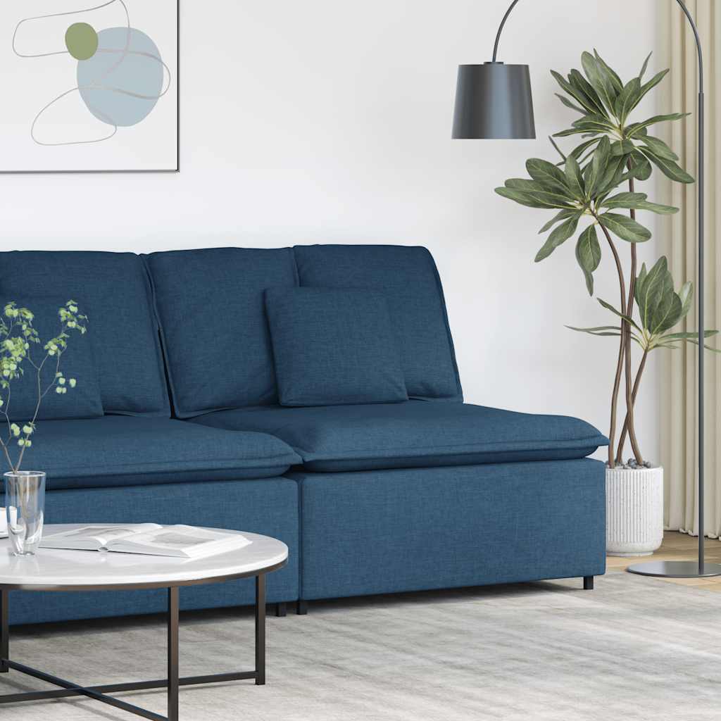 Modulares Sofa Endmodul mit Armlehne Kissen Hellgrau 100 cm