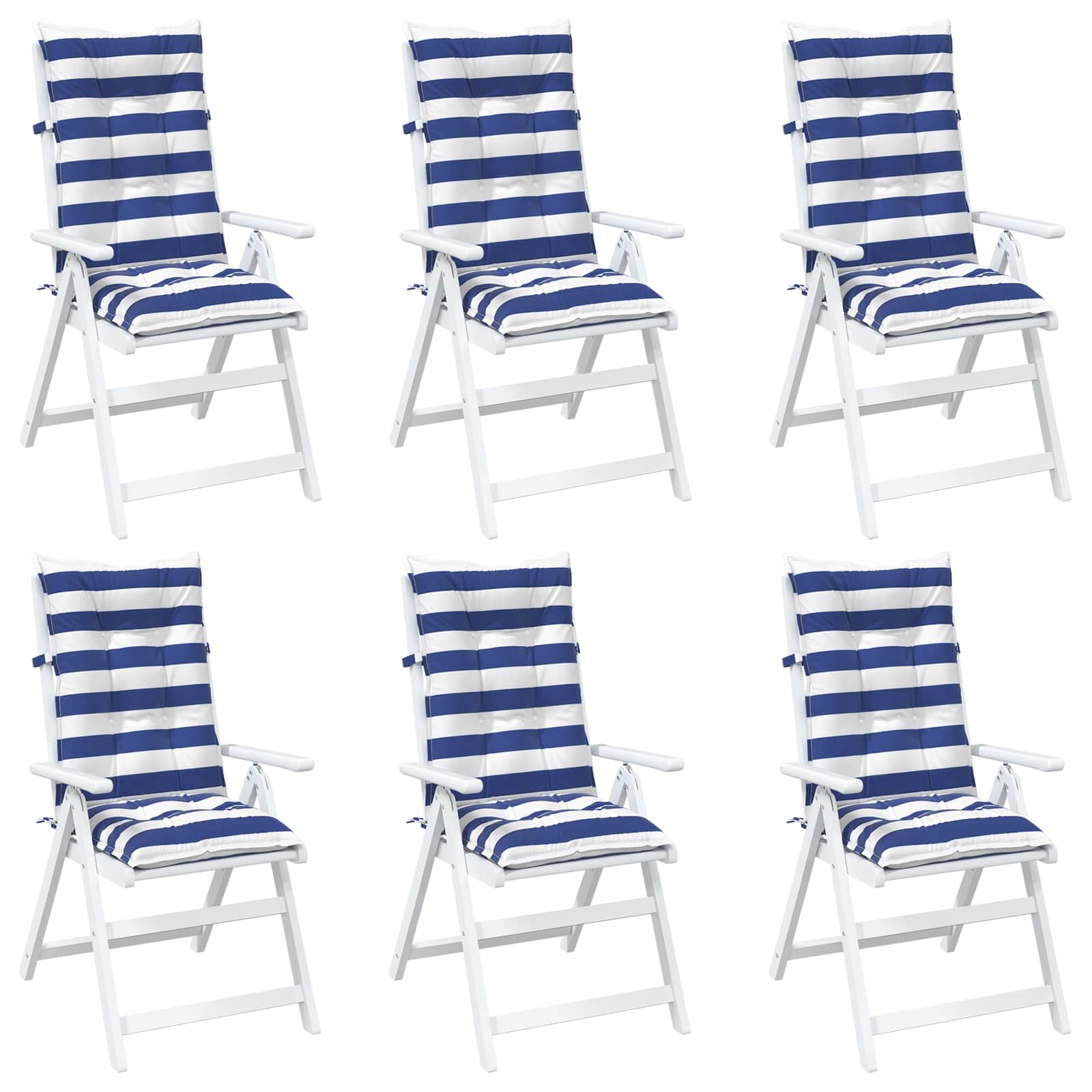 Kissen für draußen 2 pcs Blau und Weiß 120 x 50 x 7 cm Stoff