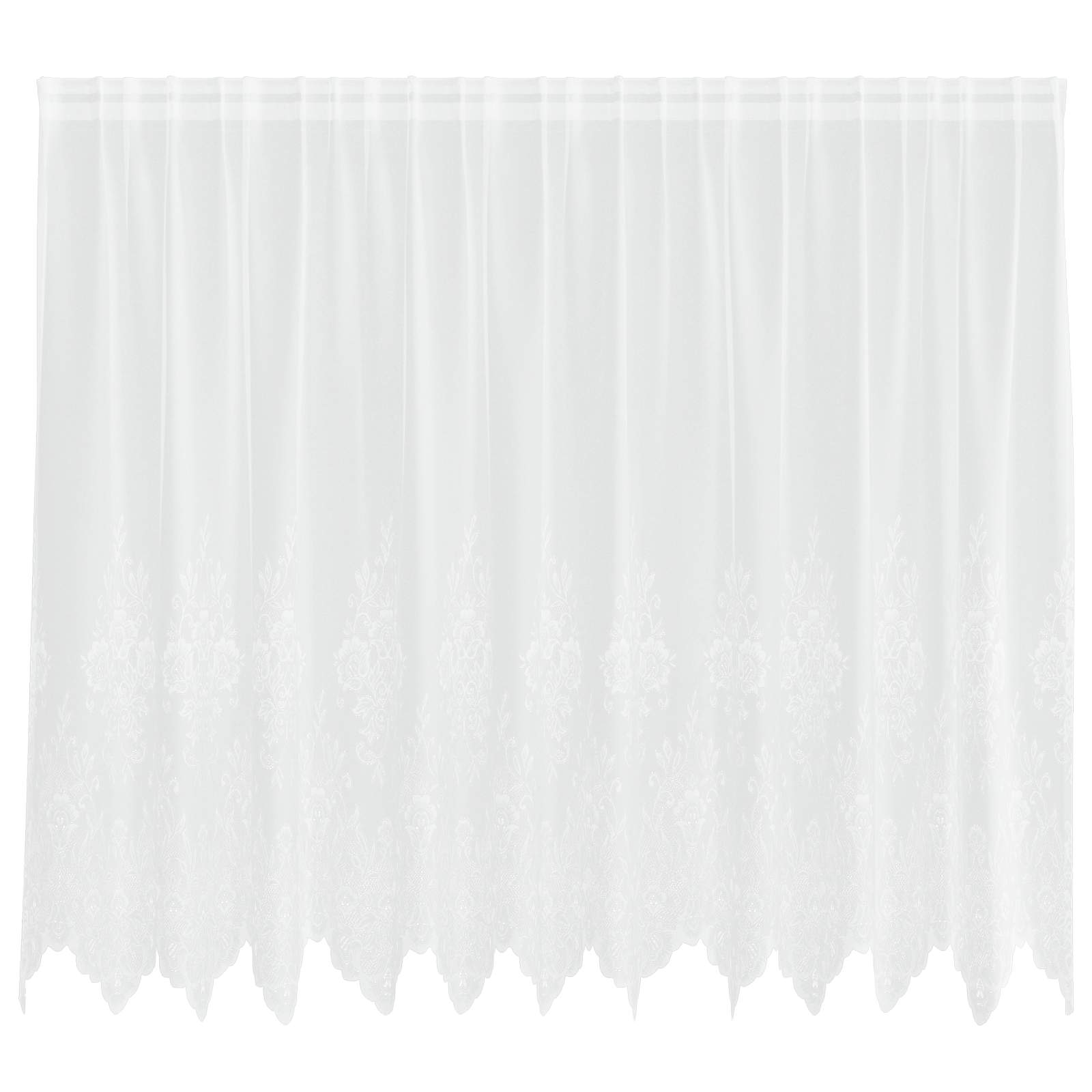 Spitzenvorhang mit Vorhängen Floral Weiß 80 x 150 cm Polyester