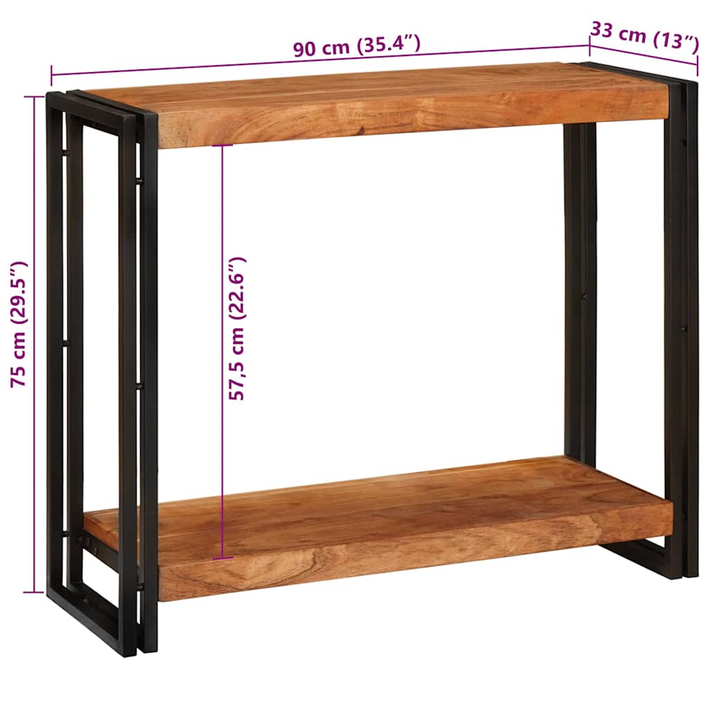Konsolentisch Braun 120 x 33 x 75 cm Massivholz Akazie