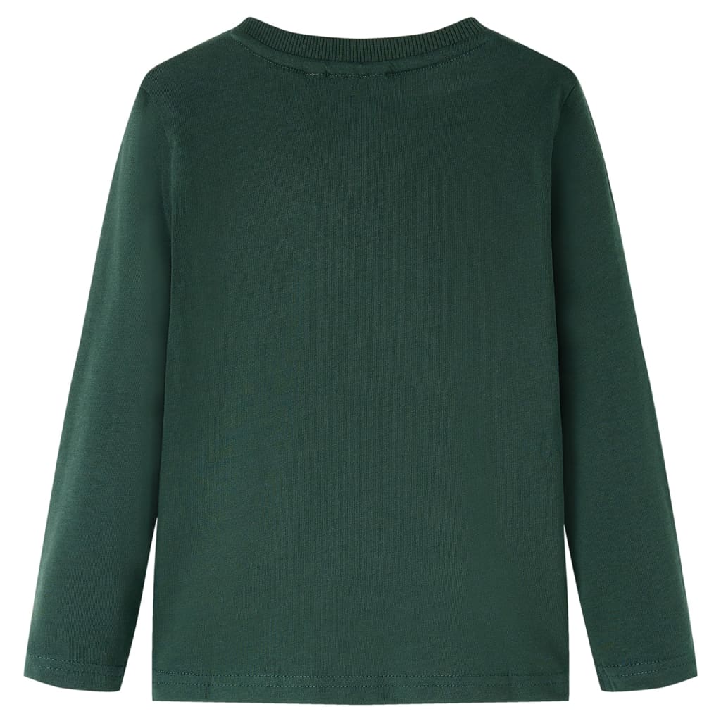 Kinder-Langarmshirt Dunkelgrün 92