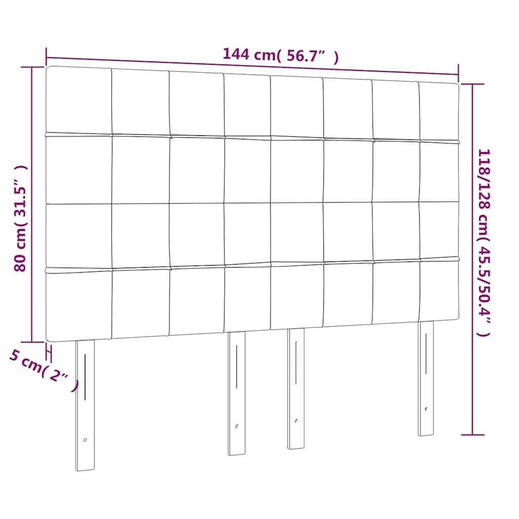 Kopfteil Hellgrau 80x5x118/128 cm Samt