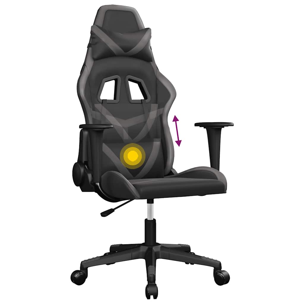 Gaming-Stuhl mit Massagefunktion Schwarz und Grün Kunstleder