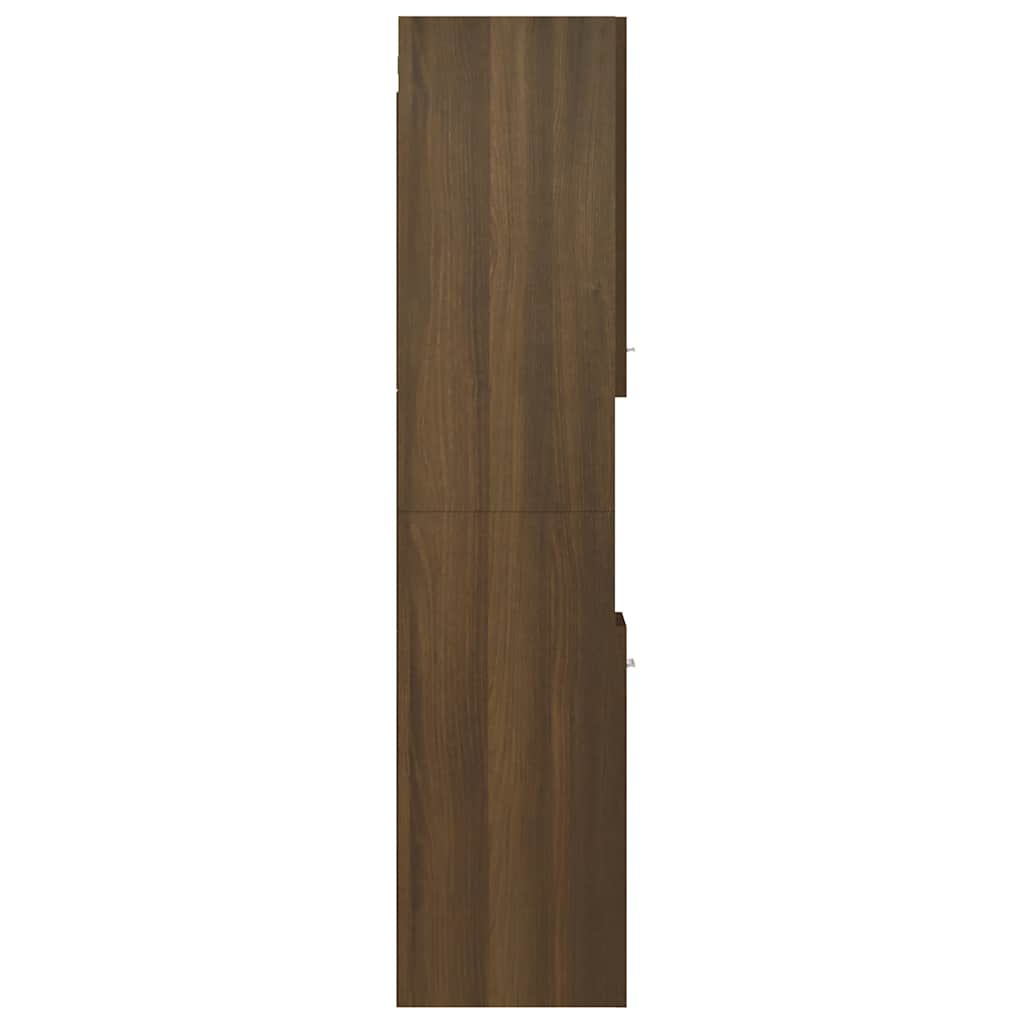 Badezimmerschrank Weiß 30x30x130 cm Holzwerkstoff