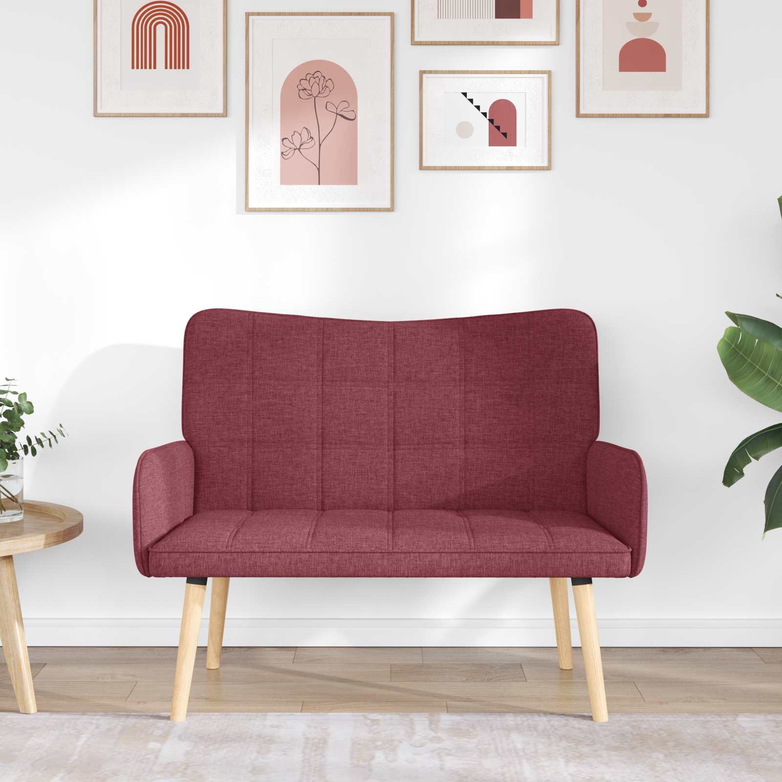 2-Sitzer Sofa Hellgrau 115 x 61 x 87 cm Stoff