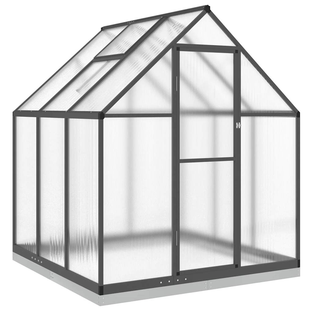 Gewächshaus mit Fundamentrahmen Silbern 169x114x202 cm Alu