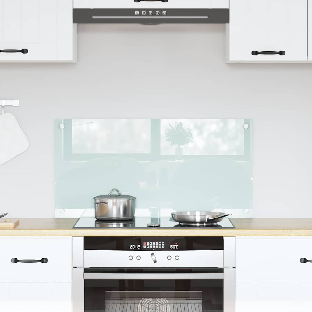 Küchenrückwand 2 pcs Weiß 70 x 40 cm Gehärtetes Glas