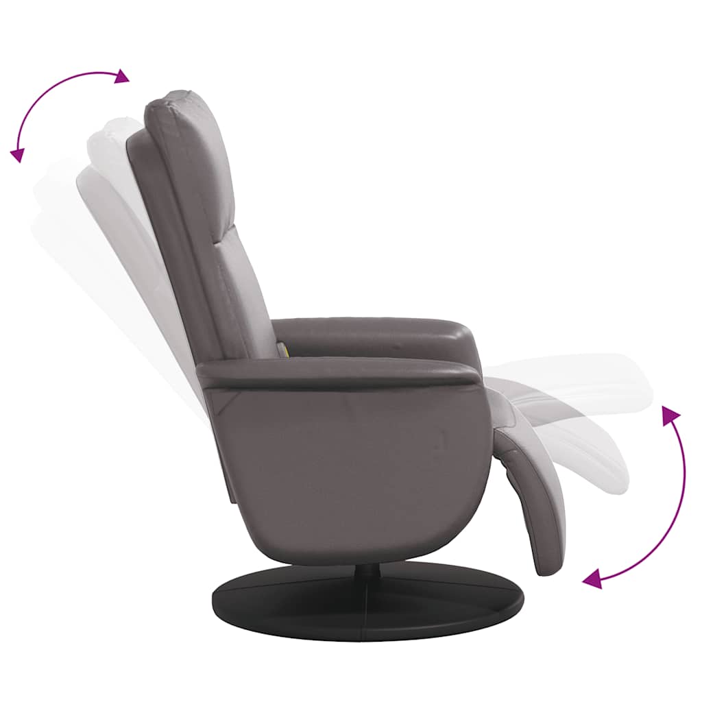 Massagesessel mit Fußteil Creme Kunstleder