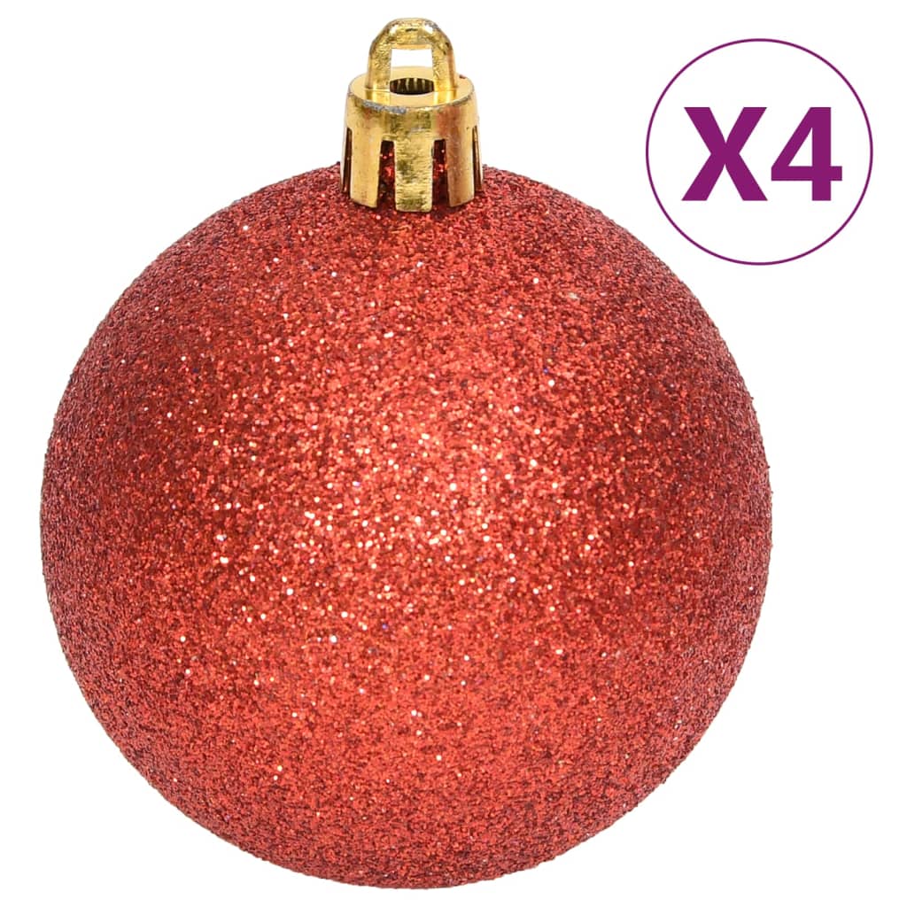 108-tlg. Weihnachtskugel-Set Golden und Rot