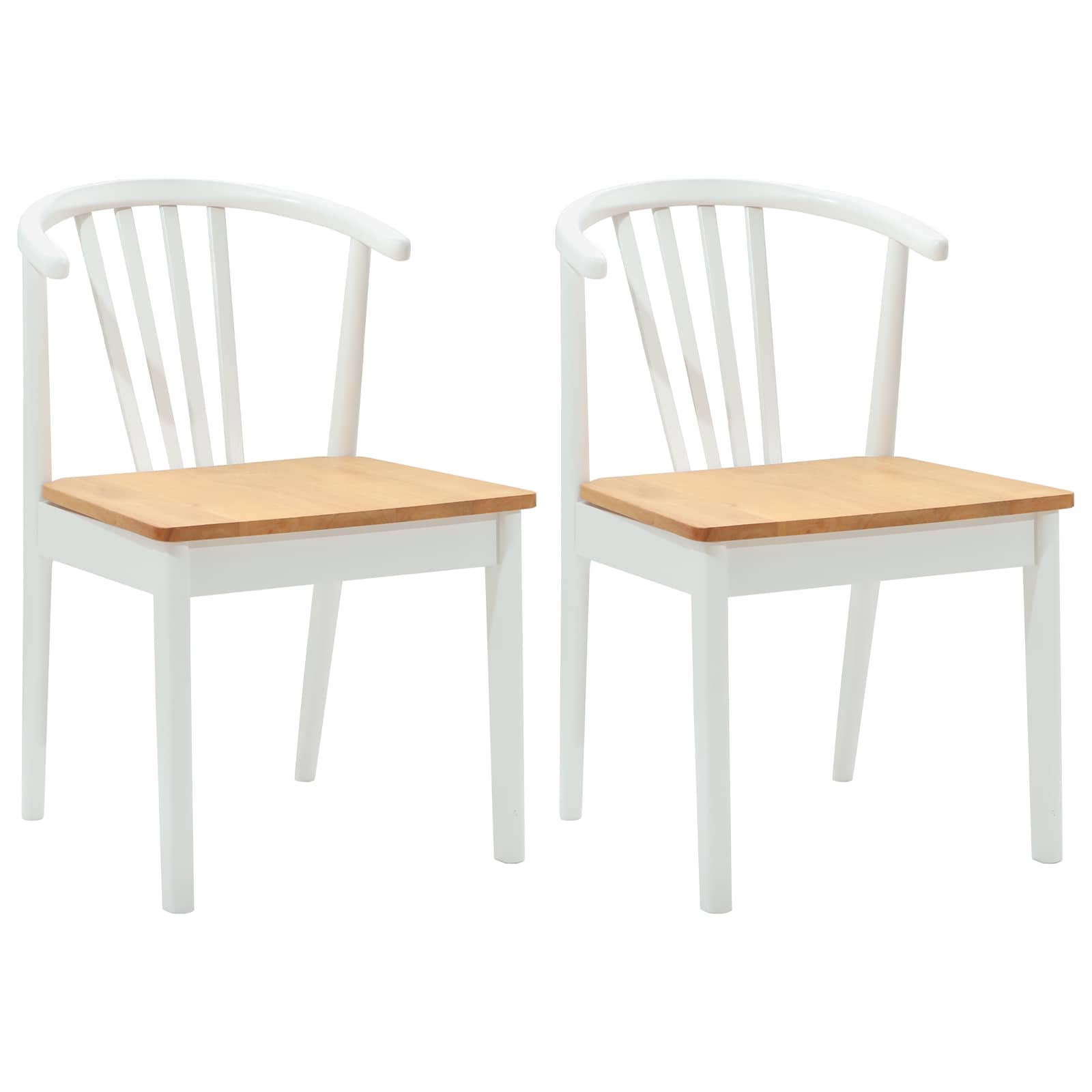 Esszimmerstuhl 2 pcs Hellbraun und hell Solides Gummiholz