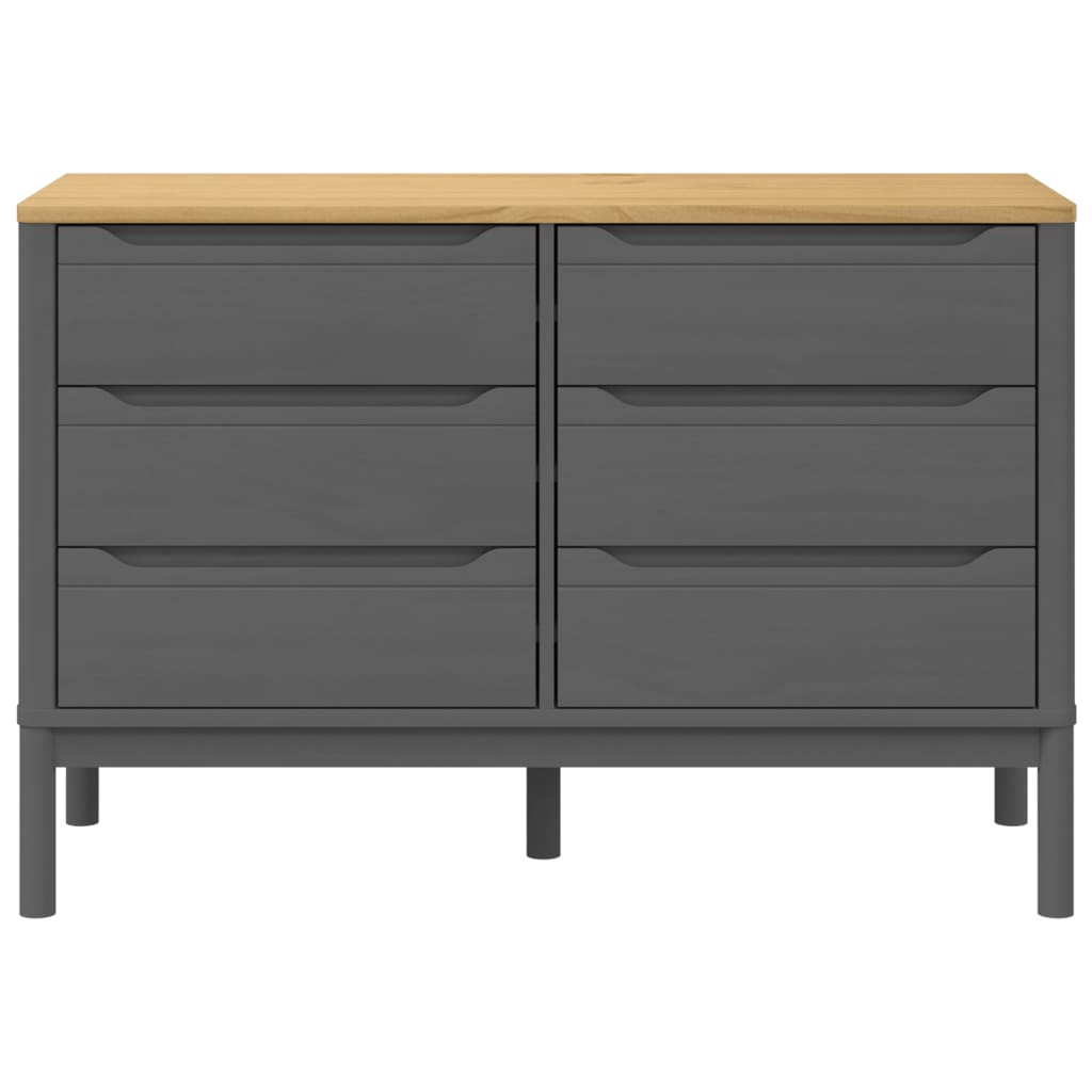 Kommode FLORO Wachsbraun Massivholz Kiefer