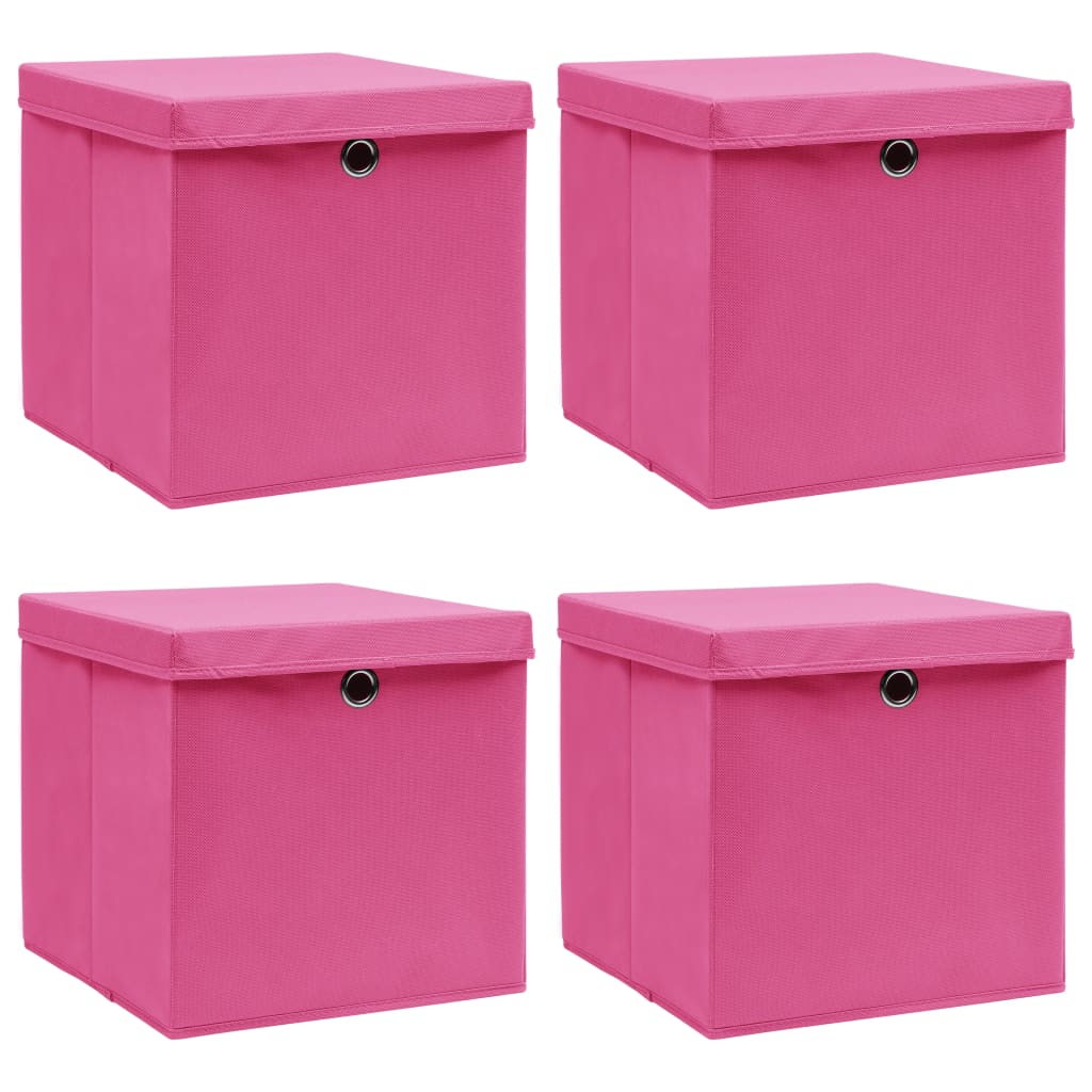 Aufbewahrungsboxen 4 Stk. Blau 32x32x32 cm Stoff