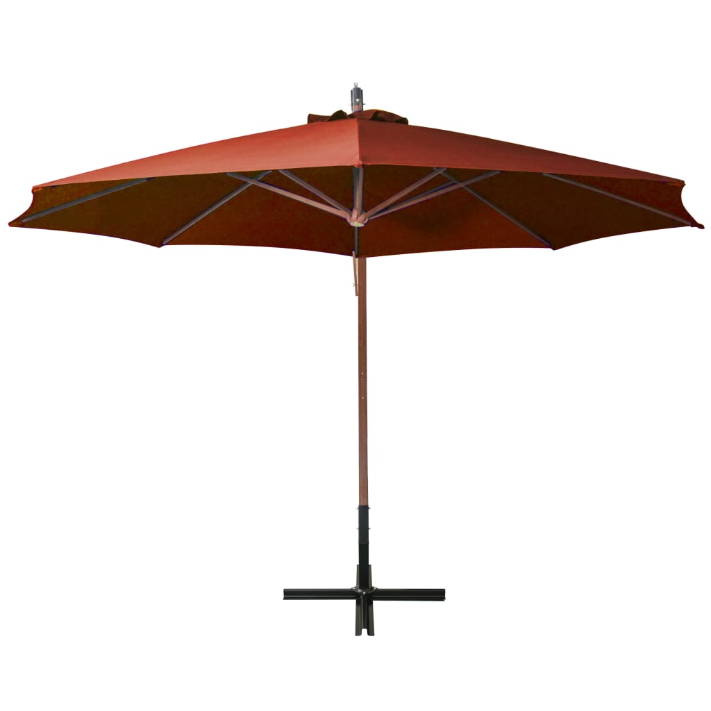 Ampelschirm mit Mast Anthrazit 3,5x2,9 m Massivholz Tanne