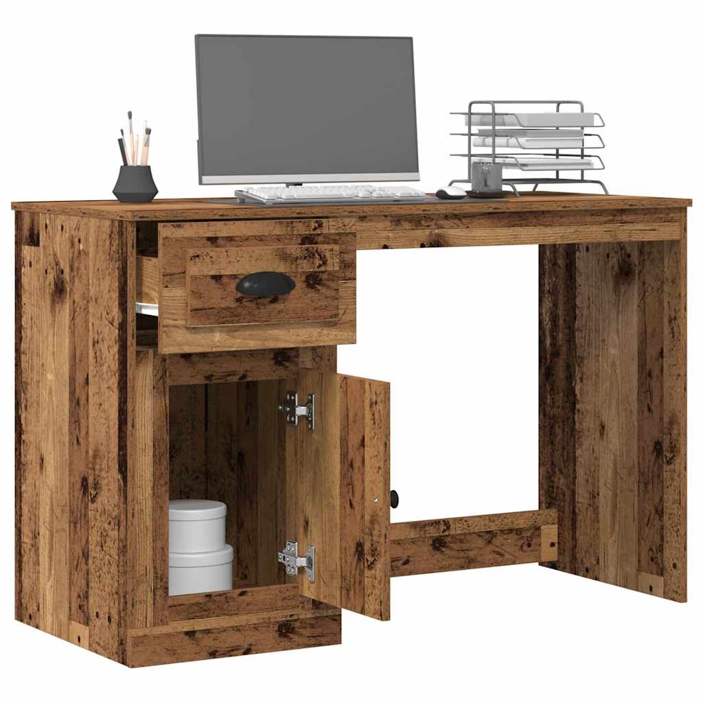 Schreibtisch mit Schublade Weiß 115x50x75 cm Holzwerkstoff