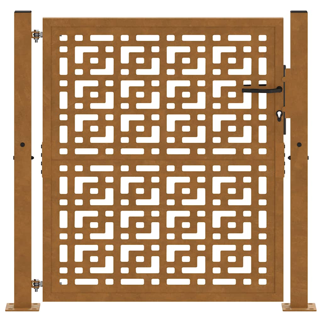 Gartentor Schwarz 100x100 cm Stahl Lichtdesign