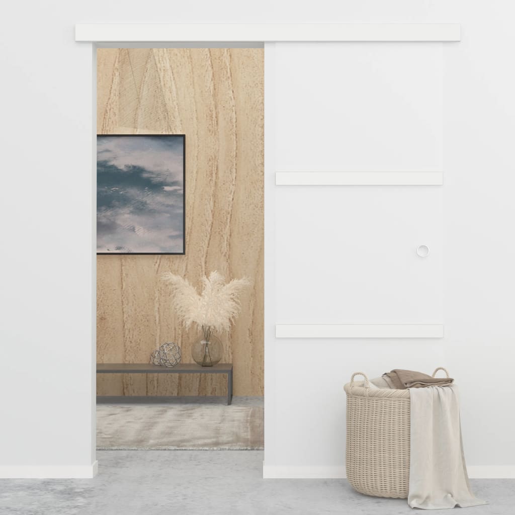 Schiebetür ESG-Glas und Aluminium 90x212 cm Silbern