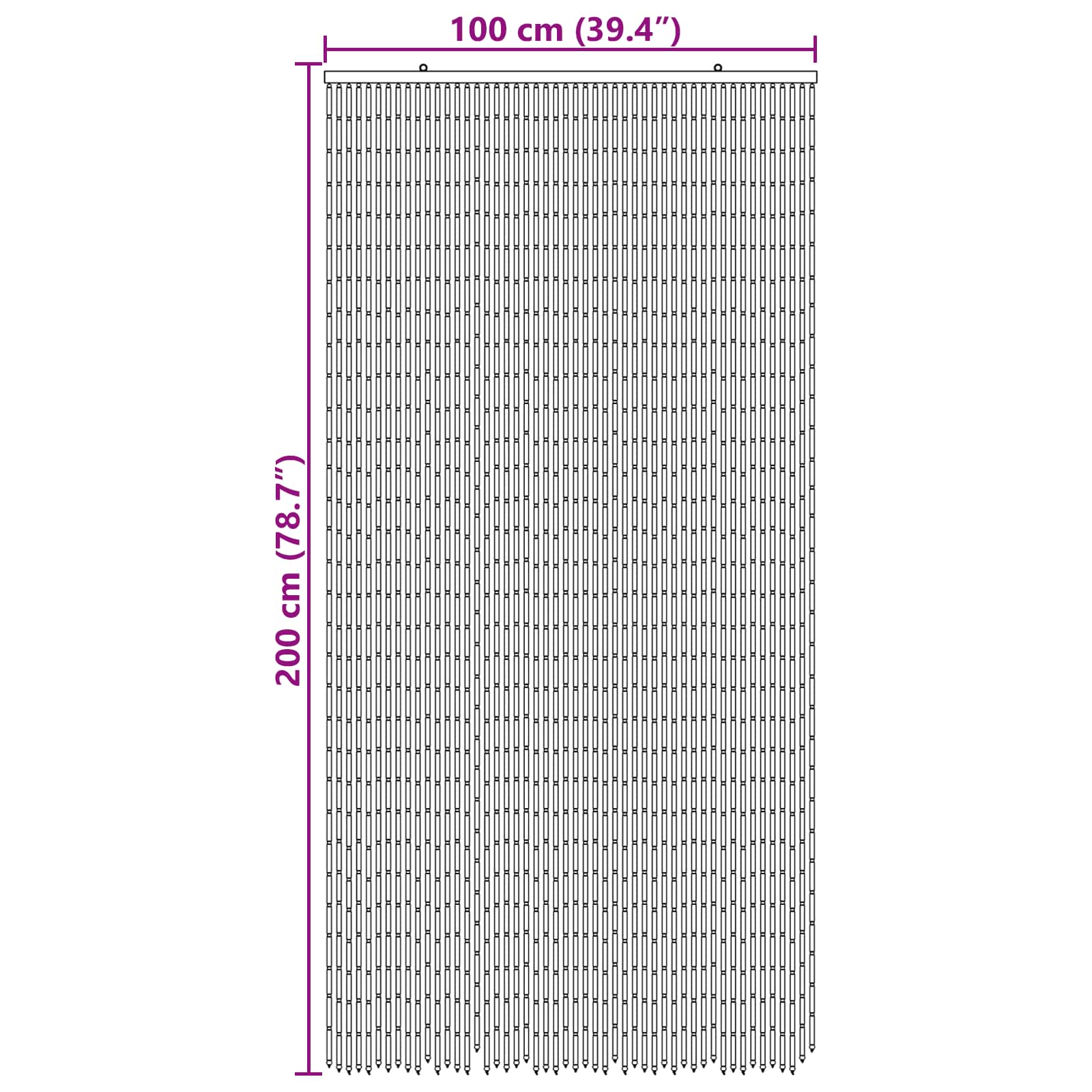 Insektentürvorhang Mehrfarbig 90 x 200 cm Bambus