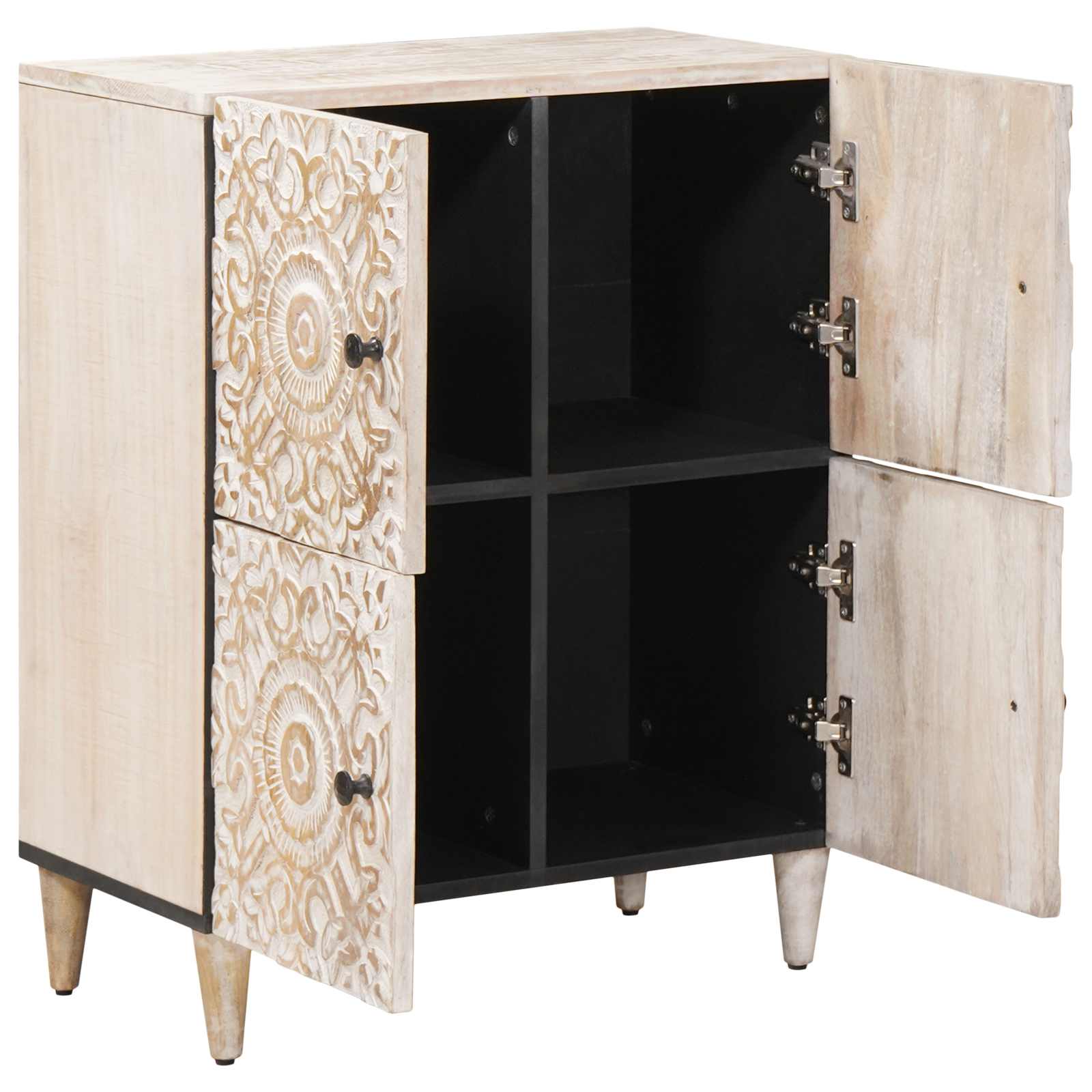Sideboard mit Speicher Braun 60 x 33,5 x 75 cm Massivholz Mango