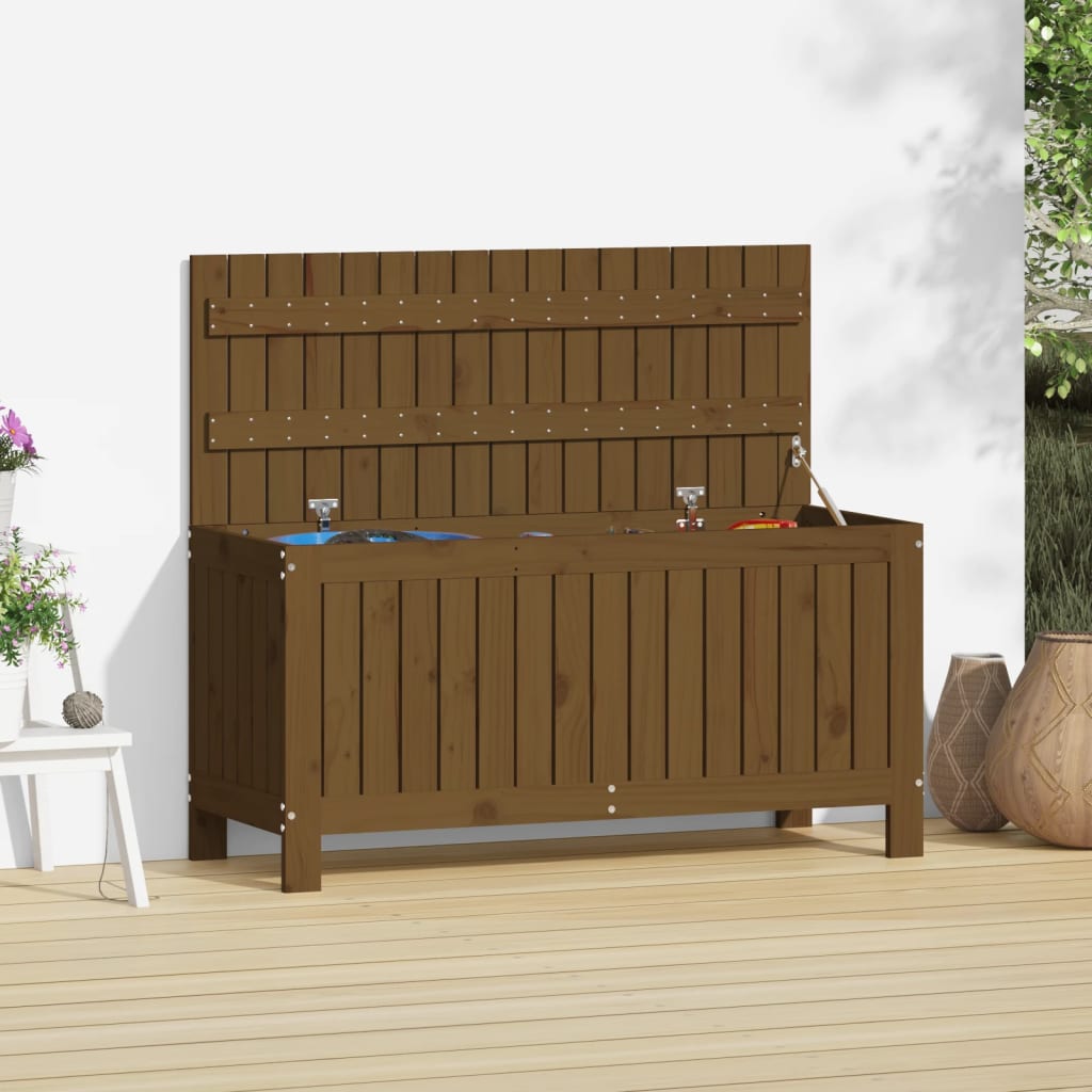 Gartentruhe Grau 76x42,5x54 cm Massivholz Kiefer