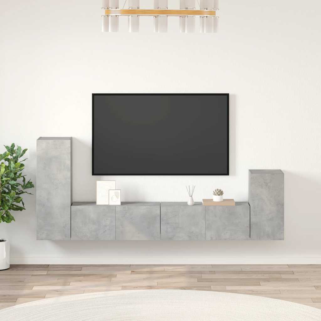 4-tlg. TV-Schrank-Set Weiß Holzwerkstoff
