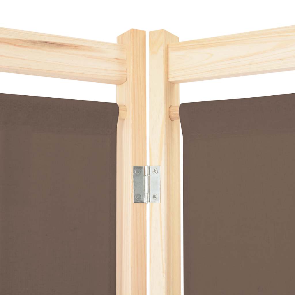 5-teiliger Raumteiler Creme 200 x 170 x 4 cm Stoff