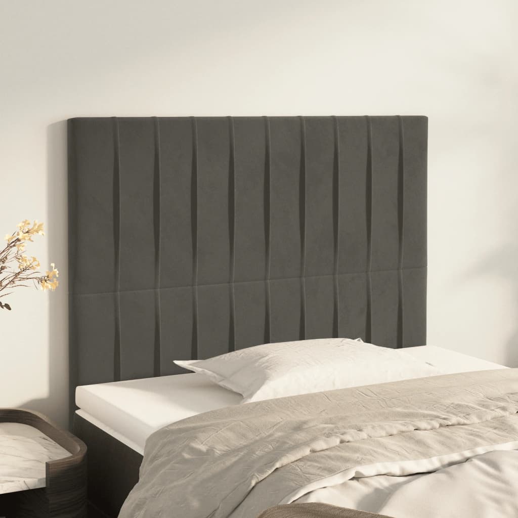 Kopfteil Hellgrau 80x5x118/128 cm Samt
