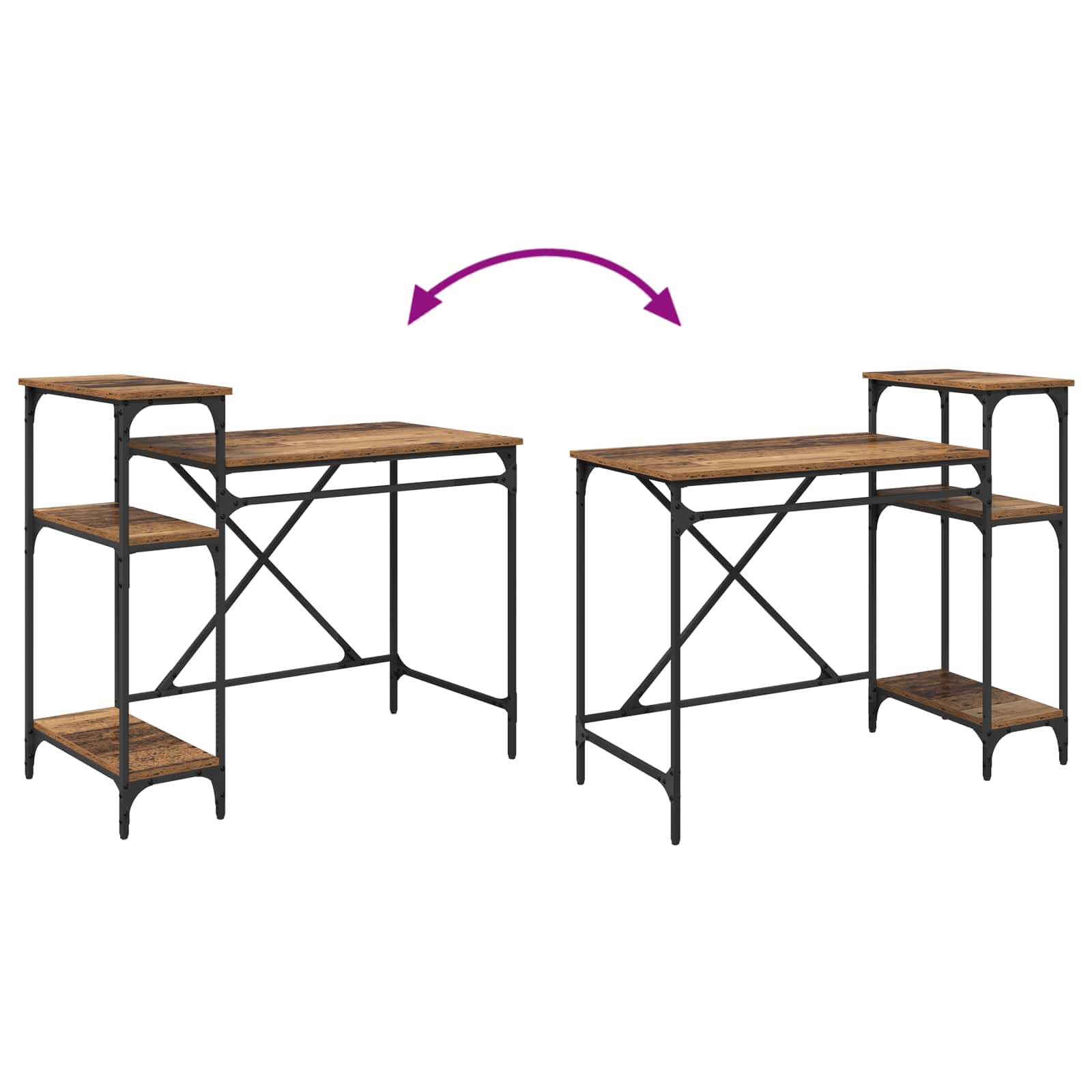 Schreibtisch mit Regal Sonoma-Eiche 135x50x90 cm Holzwerkstoff