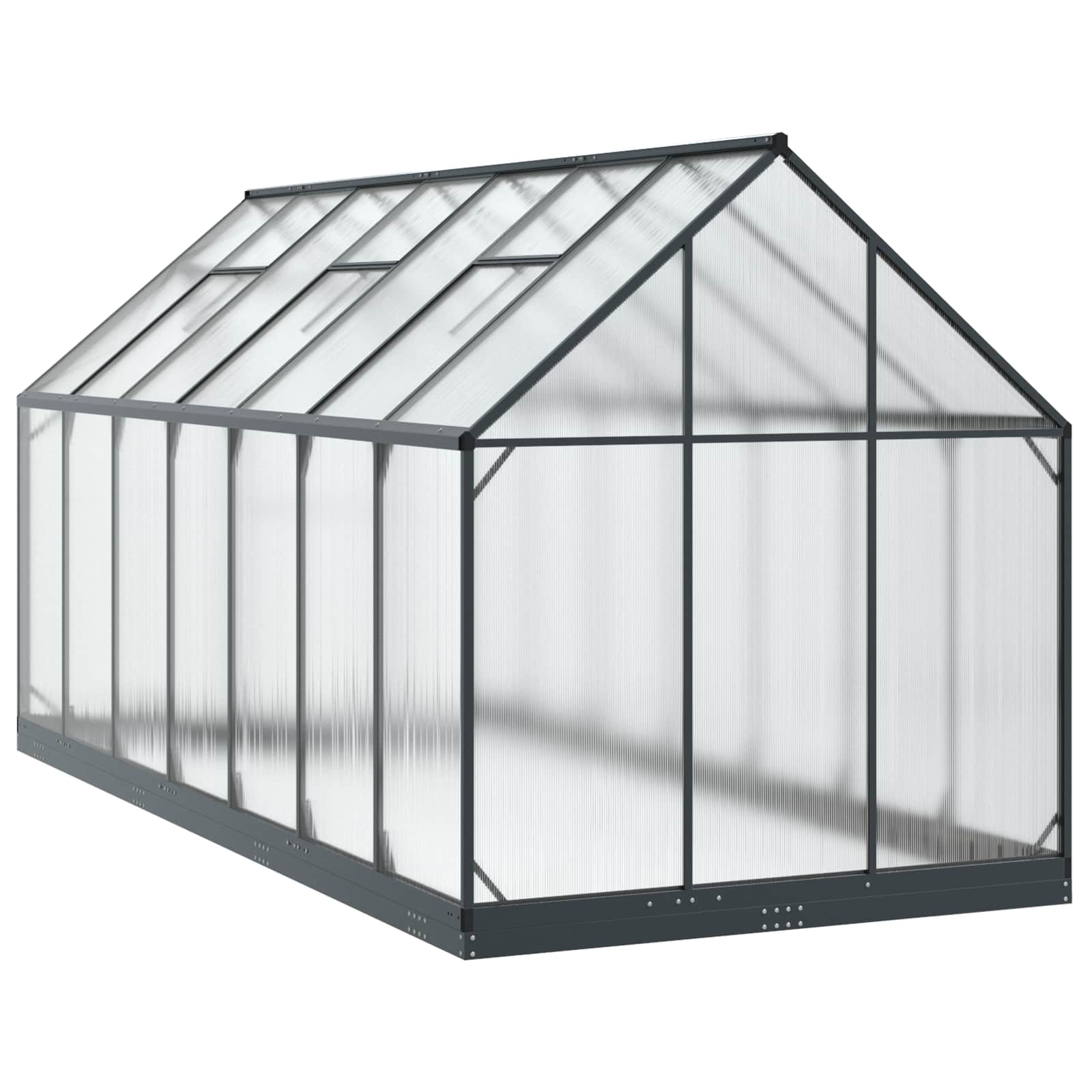 Garten Gewächshaus mit Tür Anthrazit 183,5 x 183,5 x 207 cm