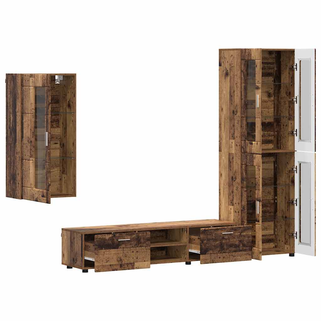 Highboard mit Regal FLORIN Weiß 60 x 35 x 182 cm Holzwerkstoff