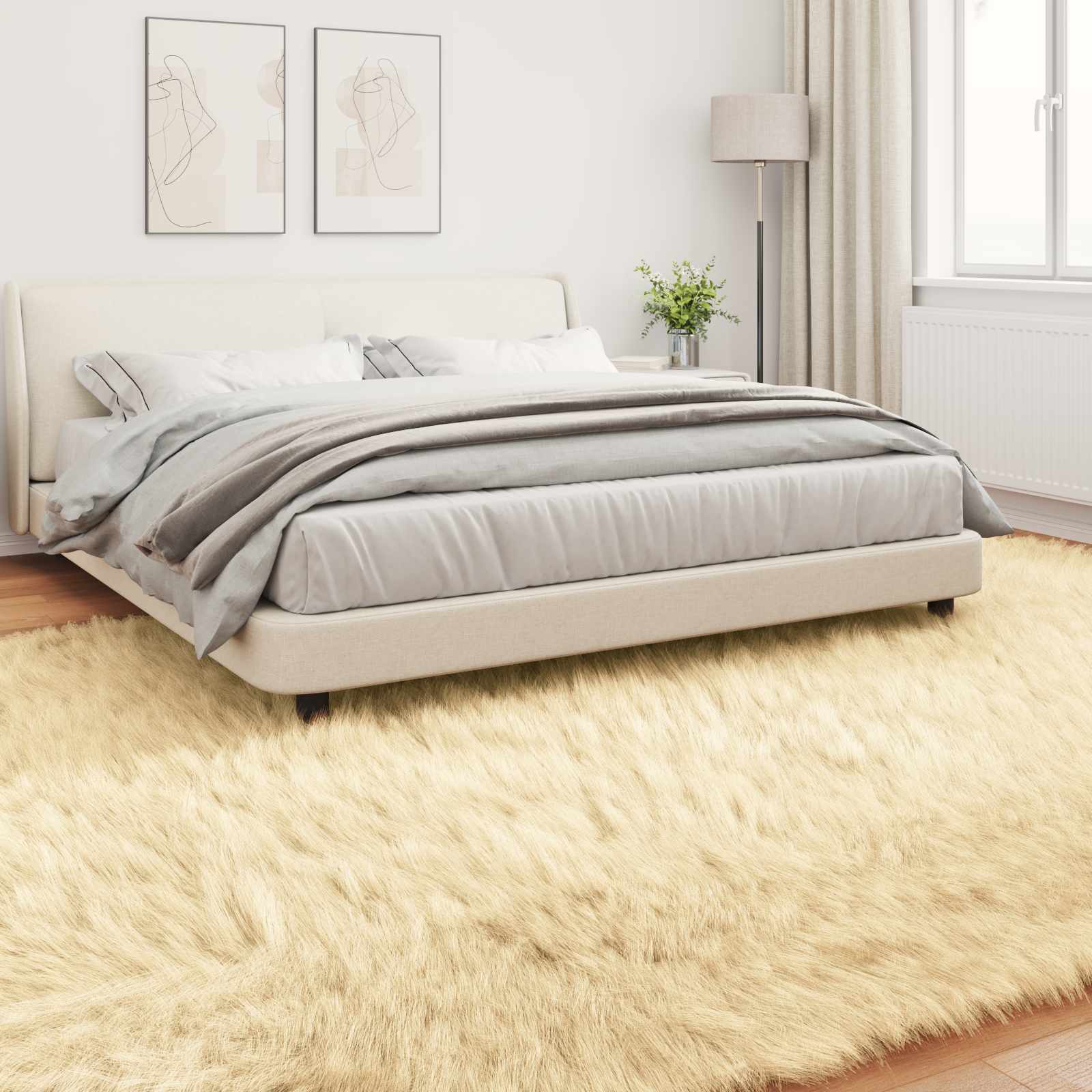 Teppich aus Kunstschaffell TAFALLA Weiß 60 x 110 cm Polyester