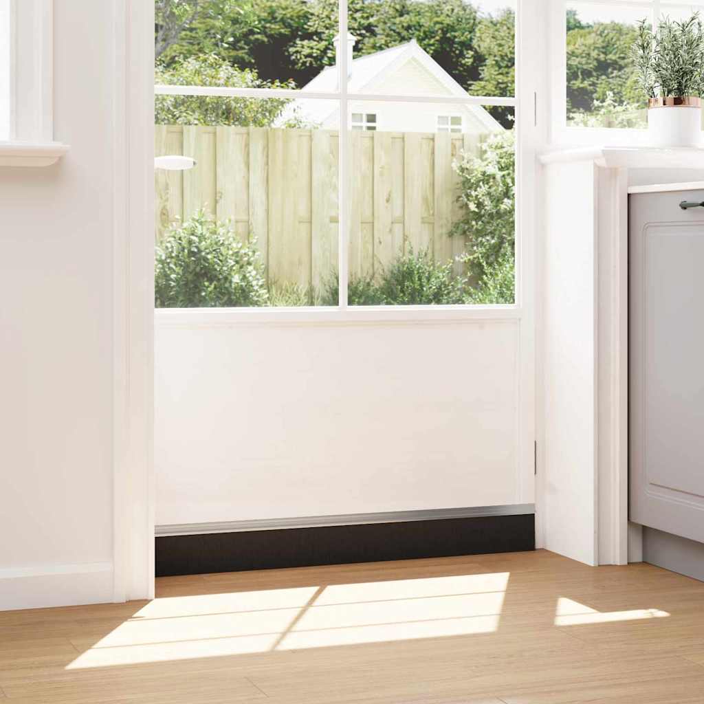 Selbstklebende Türbürstendichtungen 2 pcs Braun 100 cm