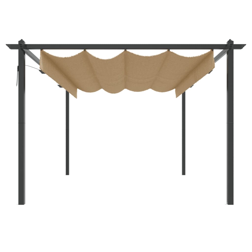 Pavillon mit Ausziehbarem Dach 3x3 m Creme