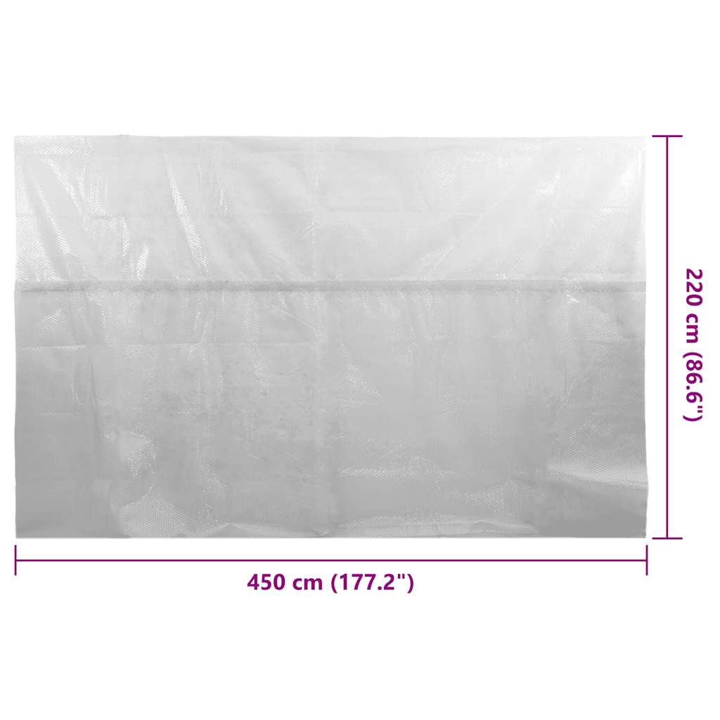 Solar Poolabdeckung 1000 x 500 cm 110 μm Quadratisch PE Schwarz