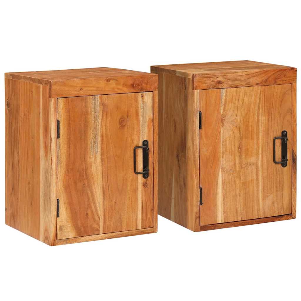 Nachttisch Braun 35 x 33 x 48 cm Massivholz Mango