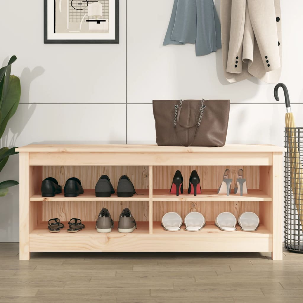 Schuhbank Weiß 70x38x45,5 cm Massivholz Kiefer