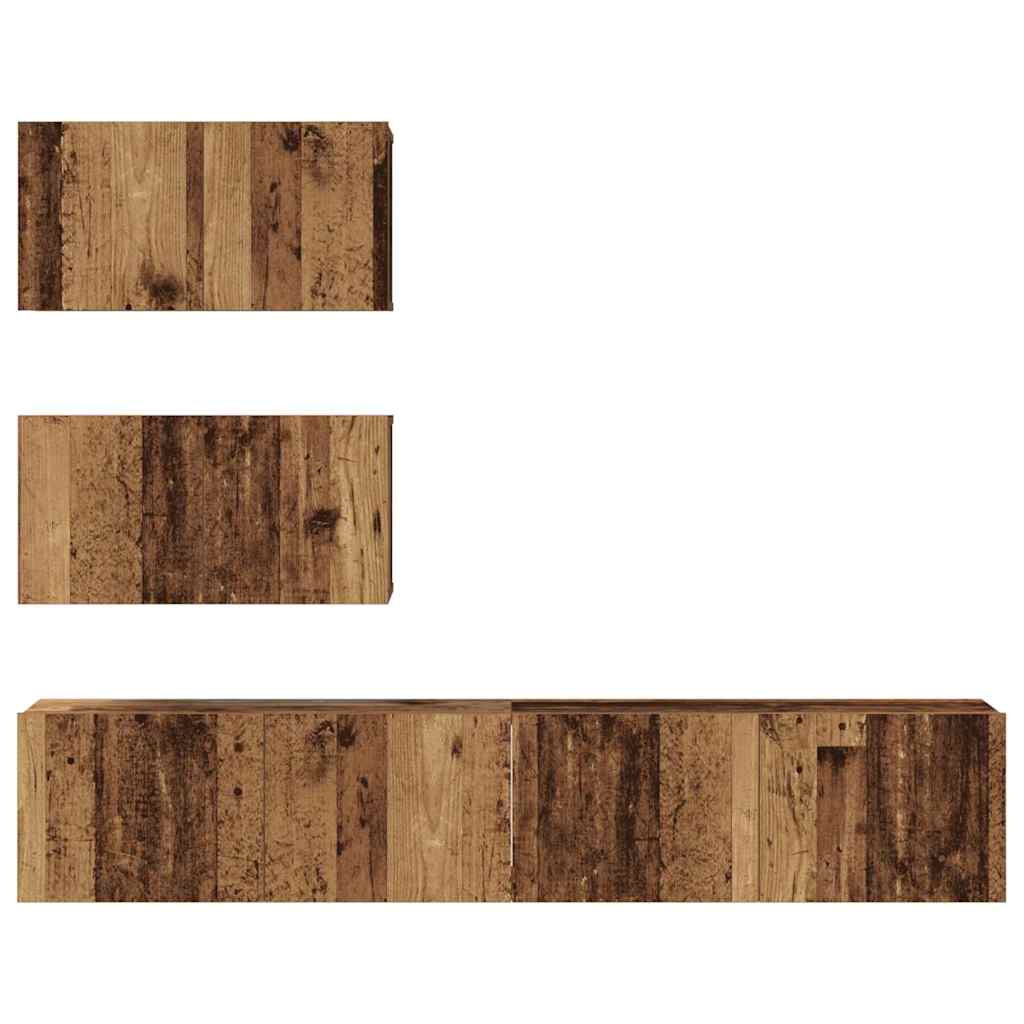 4-tlg. TV-Schrank-Set Weiß Holzwerkstoff