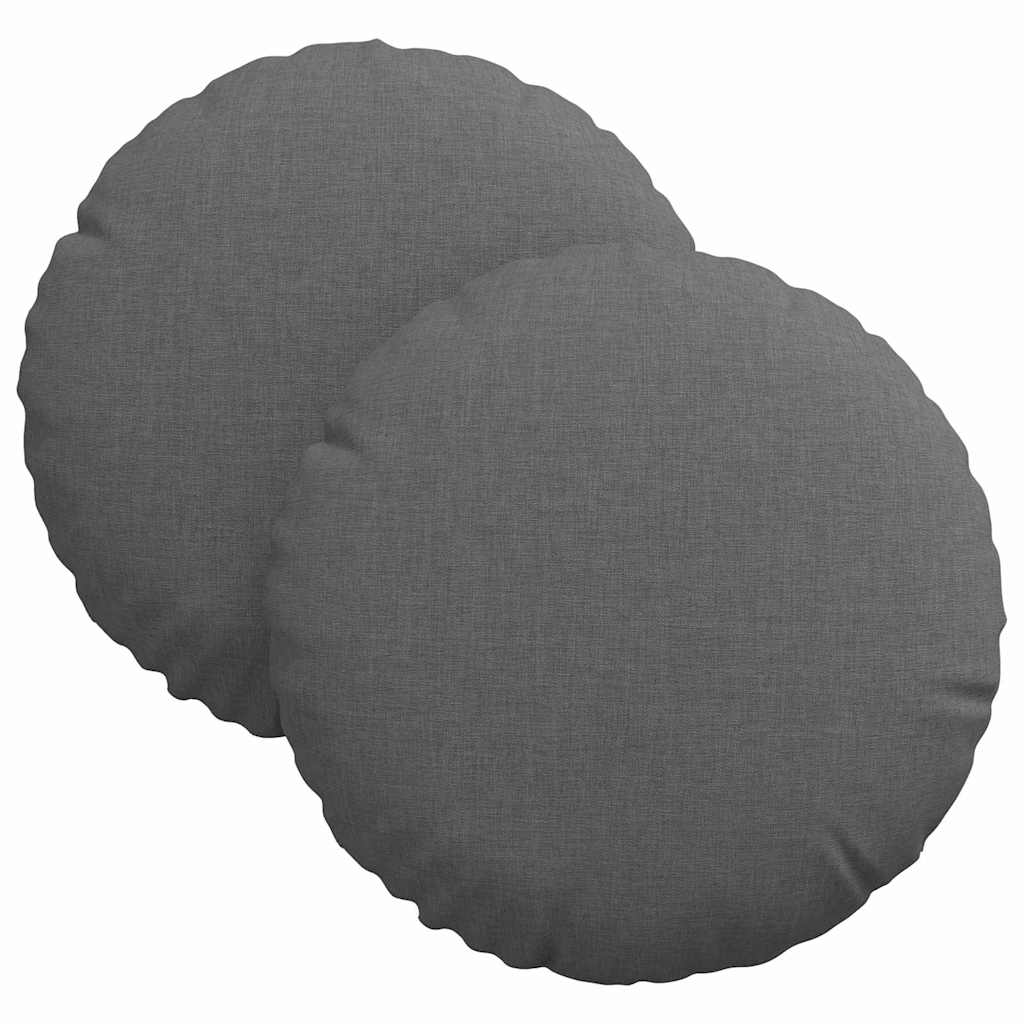 Sitzkissen 2 pcs Hellgrau Ø30 x 13 cm Stoff