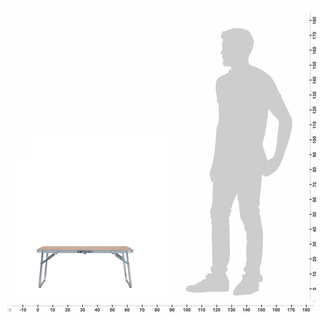 Klappbarer Campingtisch Weiß Aluminium 60 x 40 cm